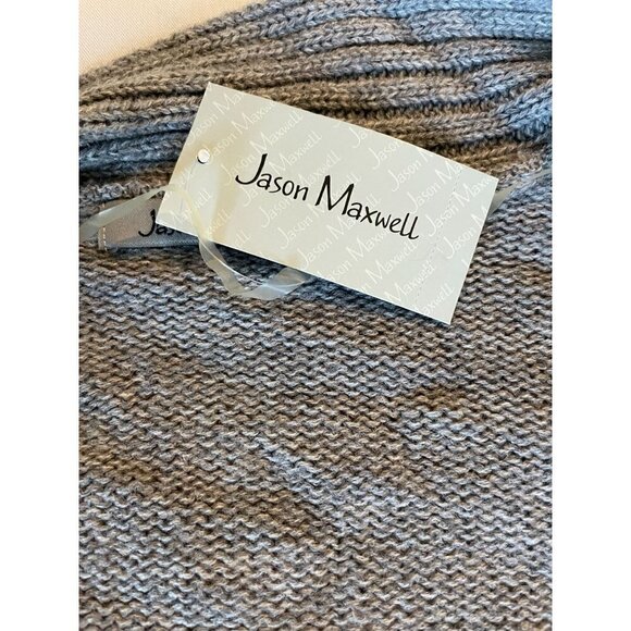 Jason Maxwell Sweater Cardigan Women's Gray Size Large Cable Knit Open Front - Picture 9 of 11